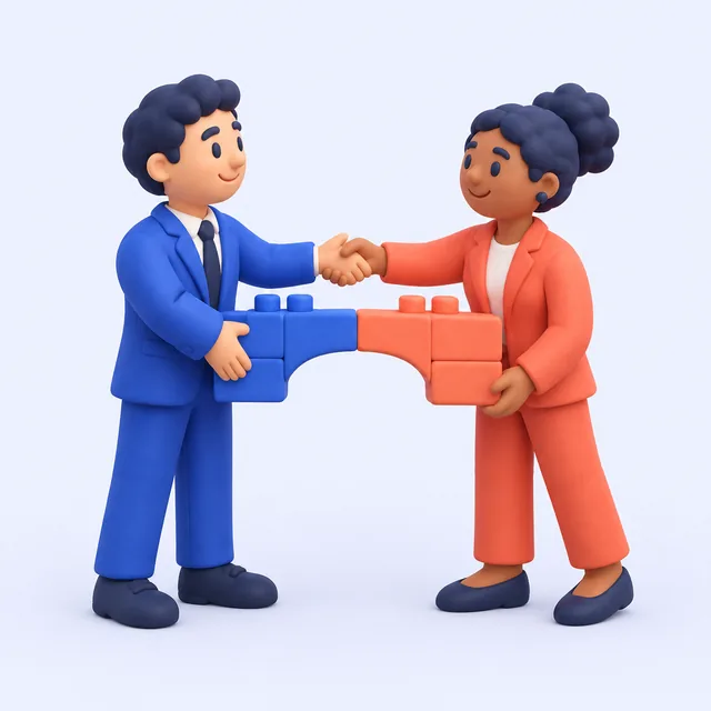 Partnership: two business partners shaking hands